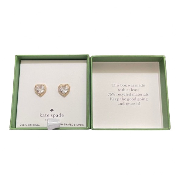 NEW Kate Spade My Love Collection Gold Heart Earrings - Picture 6 of 12